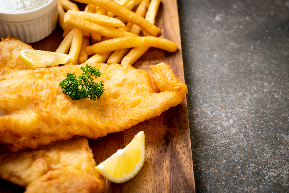 Fish and chips - one meal on the Friday night cooking as part of Coopers live, loud and local