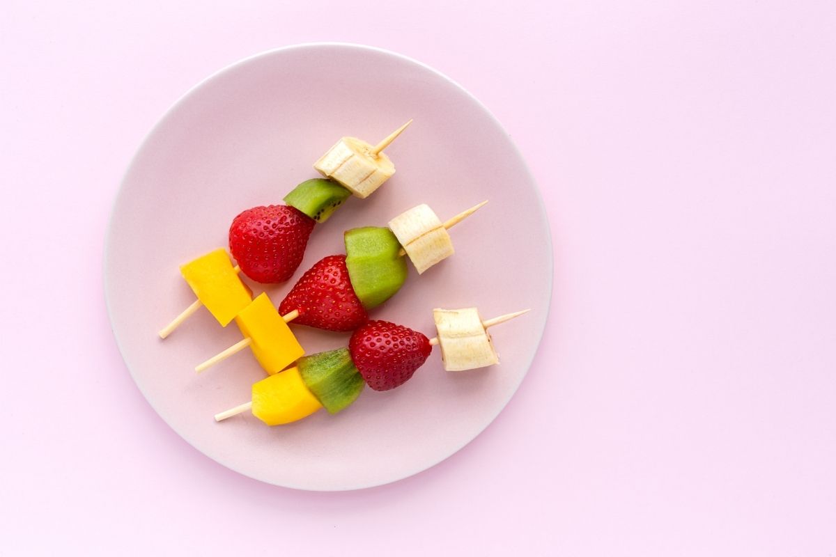 Fruit Skewers - great catering food ideas for baby showers
