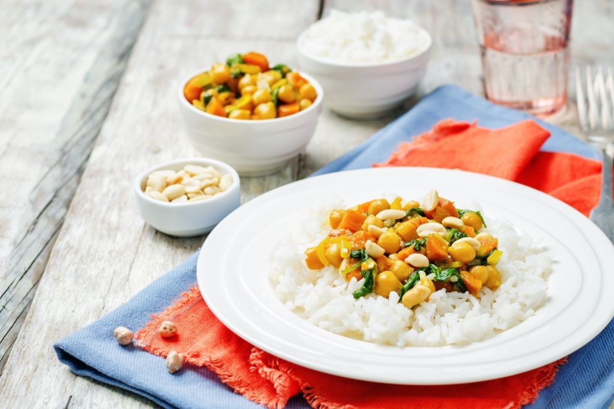 Sweet Potato, Chickpea, And Spinach Coconut Curry - vegan and gluten free sweet potato masala recipes
