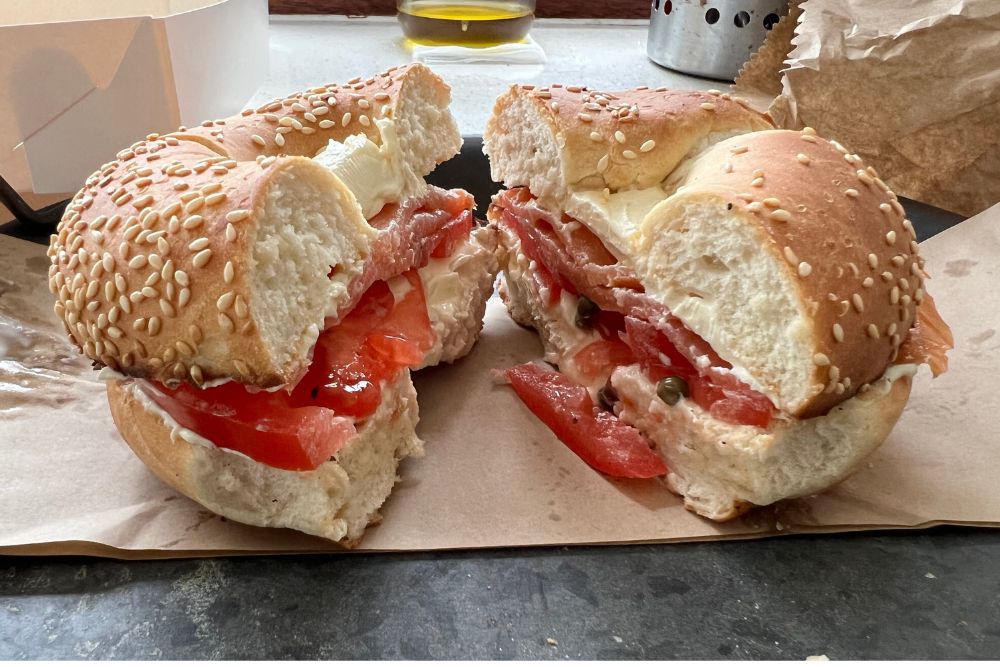Cured Salmon & Cream Cheese Bagel - Lawson's Bagels
