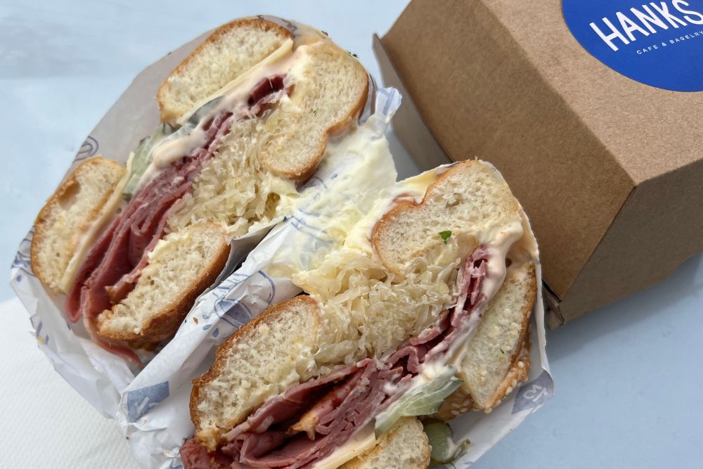 Hank's Cafe & Bagelry - Pastrami and Logo Box
