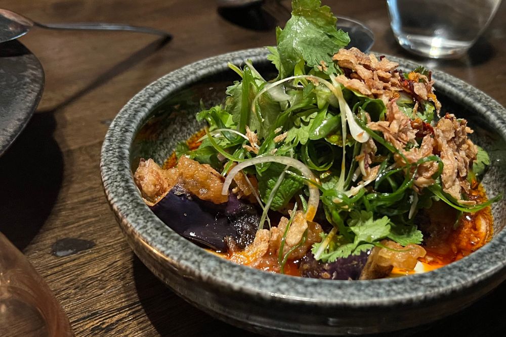 Klae - Fried Eggplant close - best Asian fusion restaurants in Melbourne