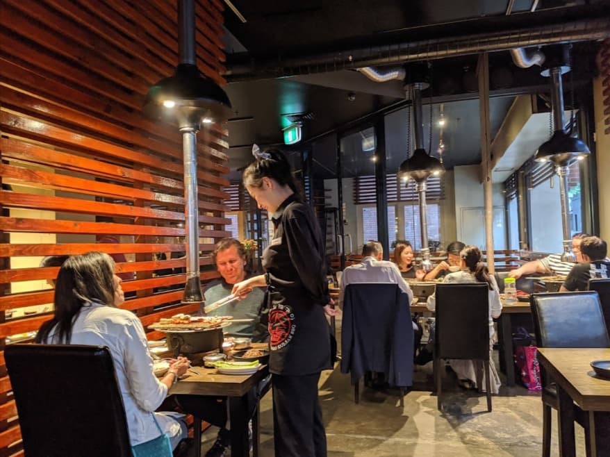 Inside Hwaro Korean Barbecue Restaurant in Melbourne