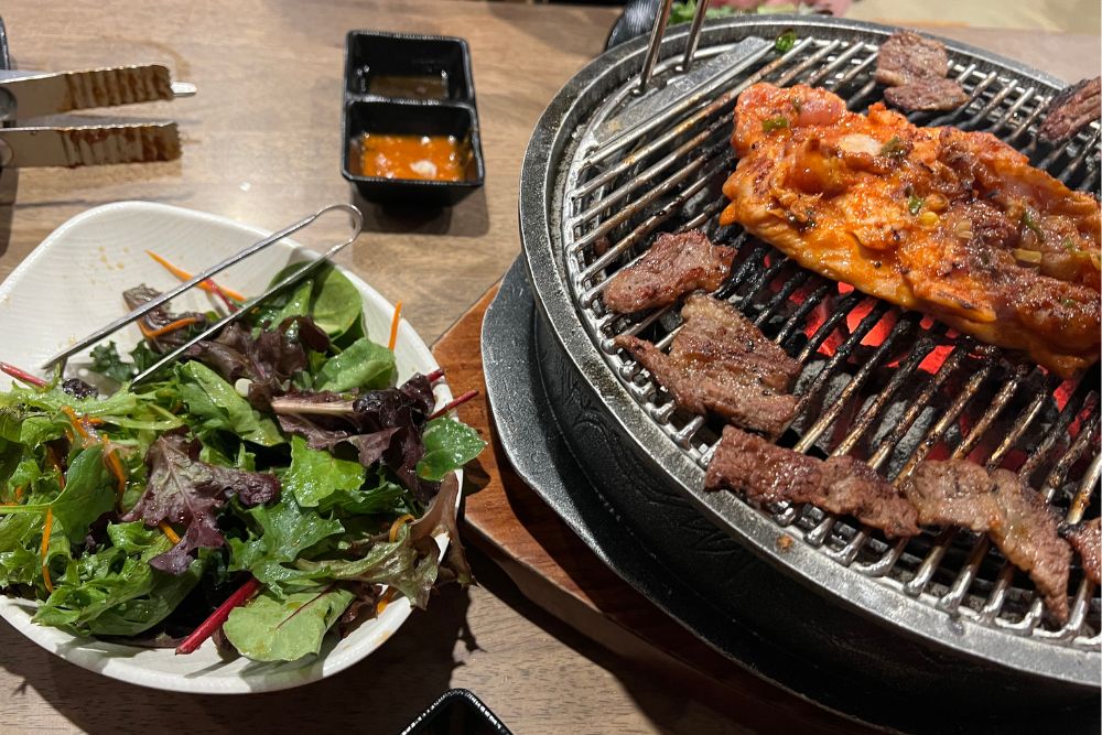 Best Spots for Korean BBQ in Sydney - Mino (April) Salad & BBQing Meats